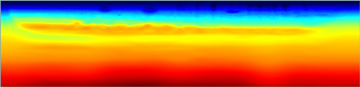 Velocity model after 1st pass
